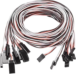 uxcell 10pcs 3-Pin Servo Extension Cable Cord Connector Lead Wire Male to Female 22AWG 30-Cores Servo Receiver Wire