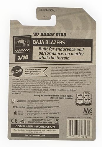 Miniatura 2 de Hot Wheels Dodge D100 '87, Baja Blazers 1/10 [Rosa] 181/250