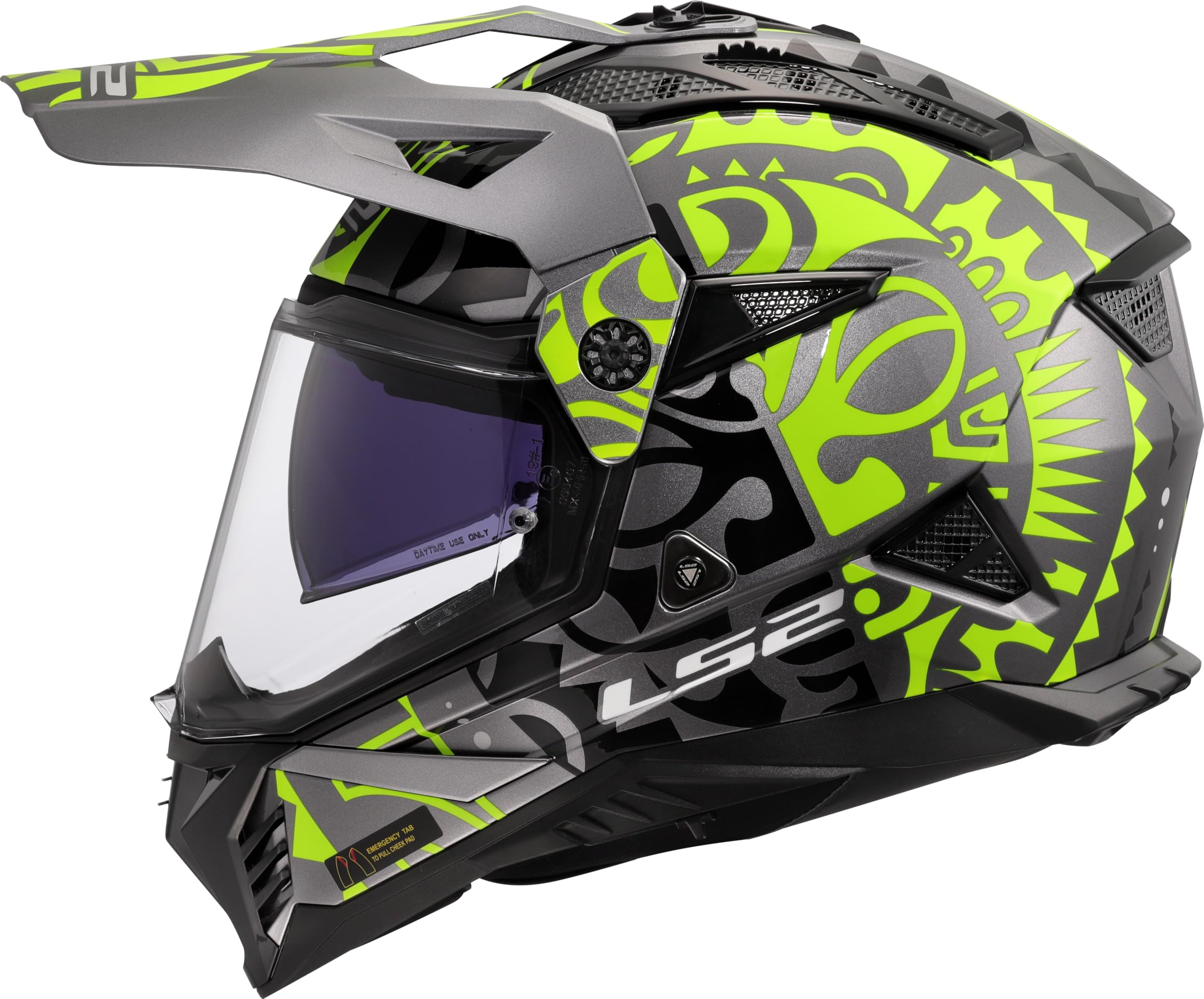 LS2, Kaski motocrossowe PIONEER II RANGI Gloss H-V żółte, rozmiar S