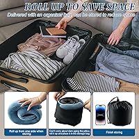 Vista 4 de Almohada de cuello avión, almohada de viaje, almohada de avión, almohada de viaje de espuma viscoelástica, almohada de cuello de viaje para aviones