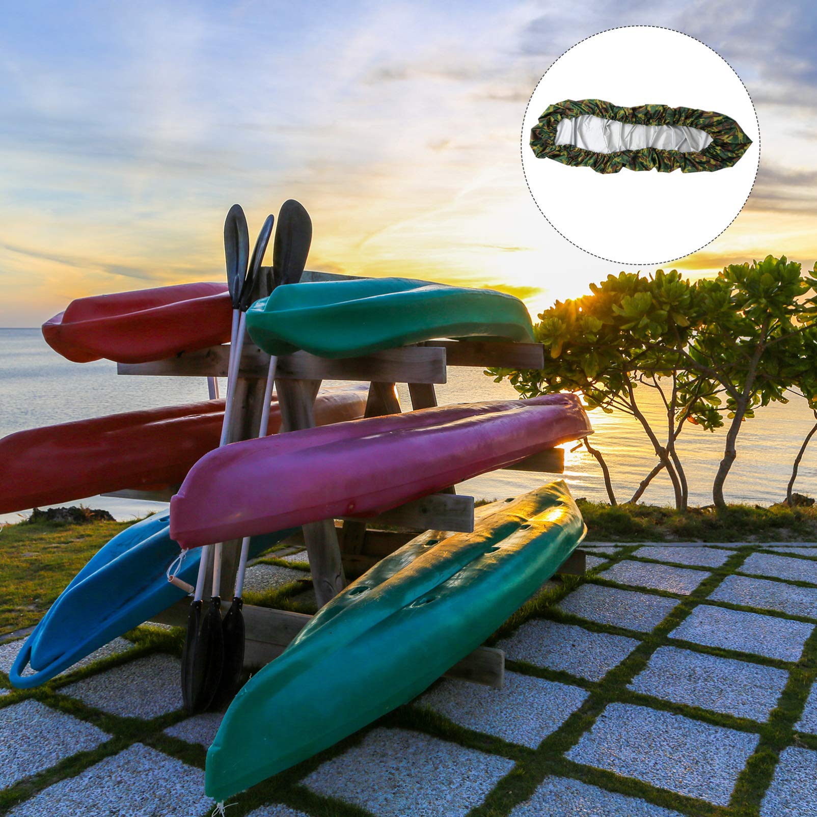 BESPORTBLE Kajak Bootsabdeckung Hochleistungs Wasserdicht UV-Beständig Staubdicht Boot Ski Abdeckung Outdoor Abdeckung für Bass 350X150cm