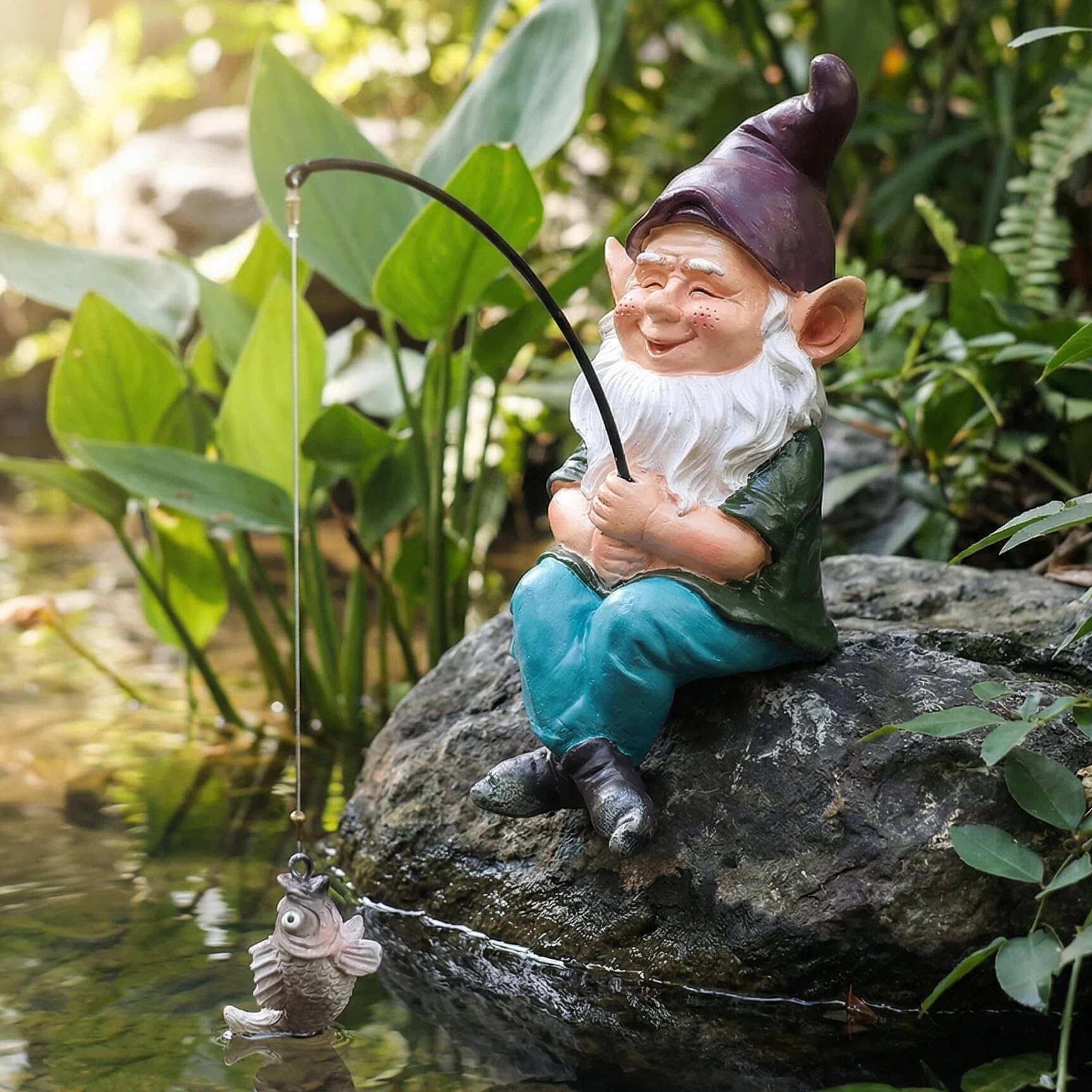 ガーデンノーム 釣り人 置物 フィギュア Amazon.com : Garden Gnomes Outdoor Statue, Gnome Decorations for