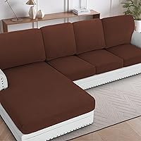 Vista 299 de H.VERSAILTEX 2025 New Sectional Couch Covers 8 Pieces Stretch Sofa Covers for Sectional Sofa Set Separate L Shaped Couch Cover for Both Left/Right