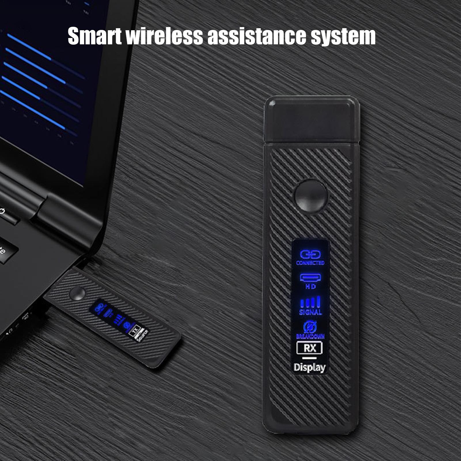 Przenośny transmiter wideo Plug & Play bezprzewodowy odbiornik nadawczy | System transmisji kompatybilny z projektorami, monitorami i laptopami