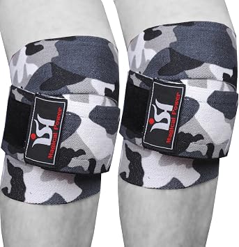 Knee Wraps Camo Weight Lifting Support Gym Bandage Wraps Strap Wrap Guard Straps Training Brace Power Sports Weightlifting Compression Pair Pads Lifter