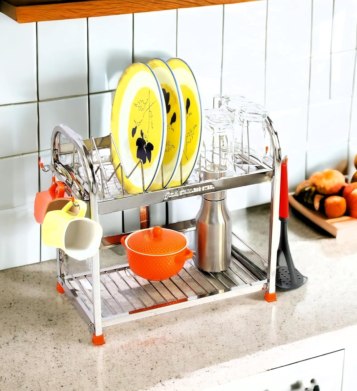 Buy Amol Premium Stainless Dish/Utensils/Kitchen Organizers/Wall Mount/Table Top/Storage Rack
