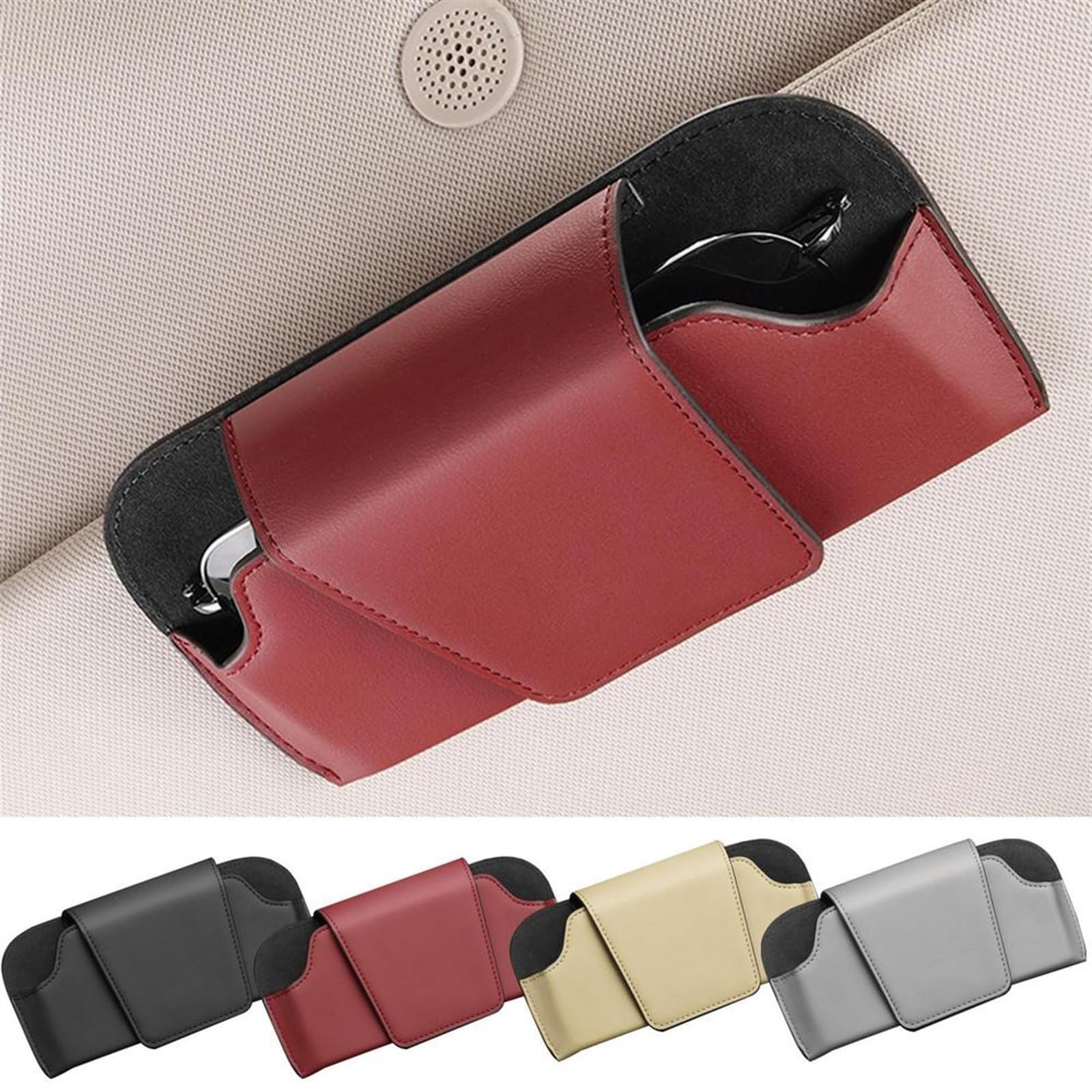 WILSEM Porte-Lunettes Portable De Voiture pour Fiat pour Bravo Voiture Visière Lunettes De Soleil Organisateur Étui Étui Lunettes (Color : D)