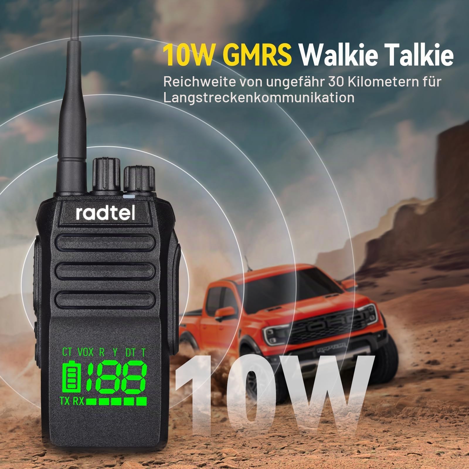 Radtel RT-493 IP67 wasserdichtes Funkgerät Handheld 10W Long Range Zwei Way Radio für Erwachsene, Walkie Talkie 430-440 Scannen