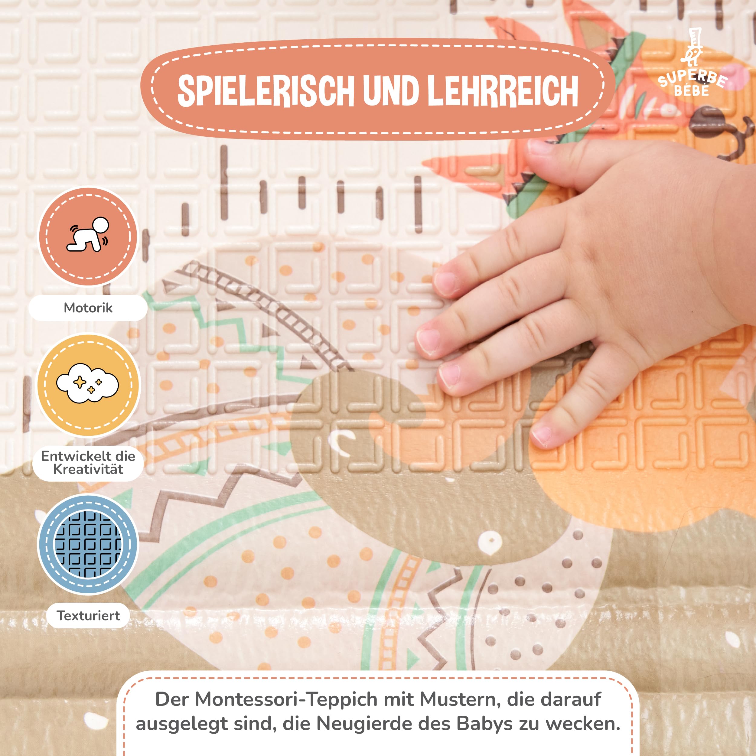 Krabbelmatte Baby Faltbar Spielmatte Kinder Spieldecke 150x180x1cm Krabbeldecke Für Baby - Babymatte Kindermatte - Schaumstoffmatte Kinderteppich- Spielteppich - Bodenmatte Kinder - Babygeschenk