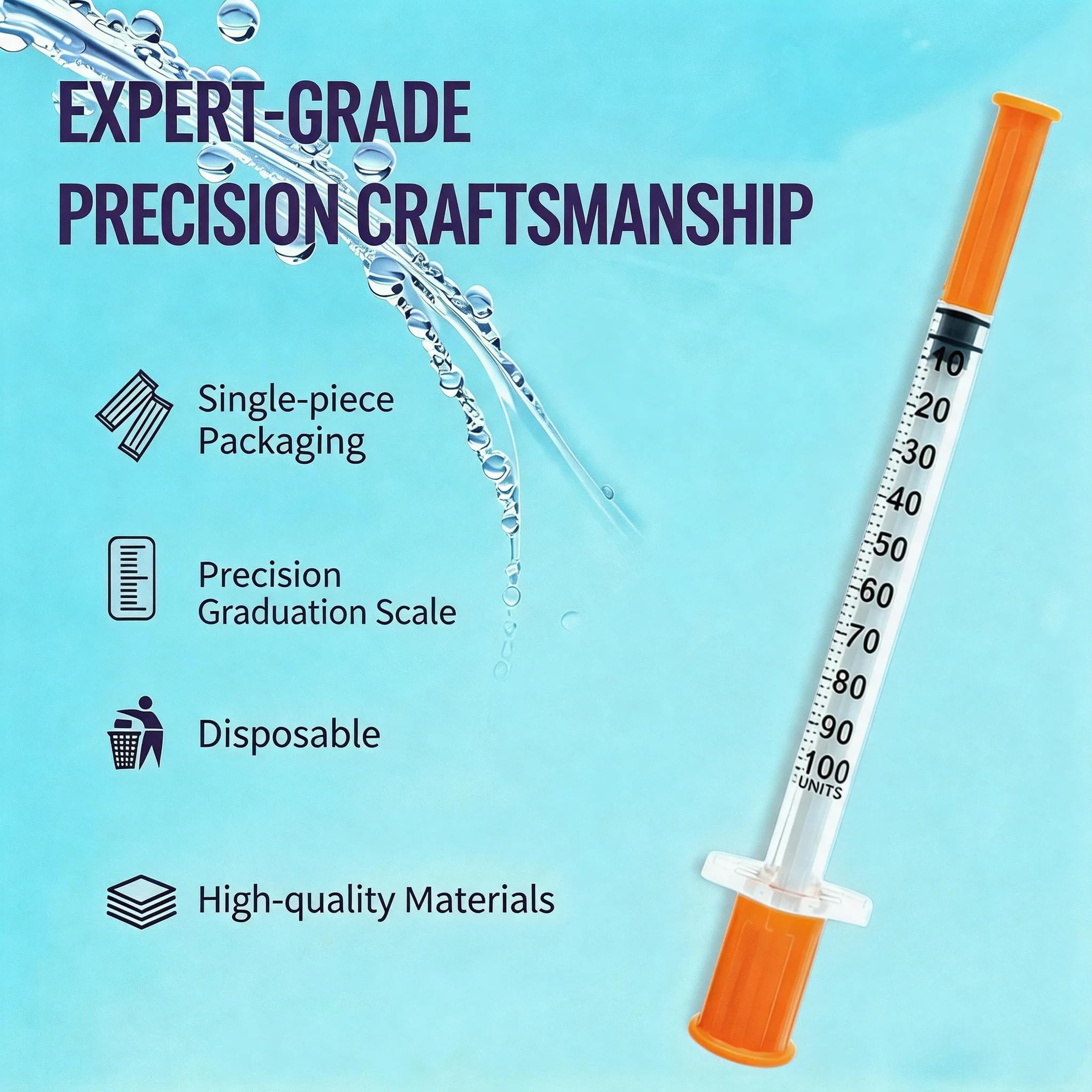 1ml/cc 31G 5/16 Inch (8mm) Syringe, Individually Wrapped, Pack of 25 — Amazon image 2