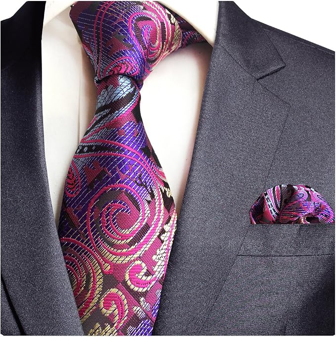 GUSLESON Corbata Paisley y Pañuelo para Hombre miniatura 2
