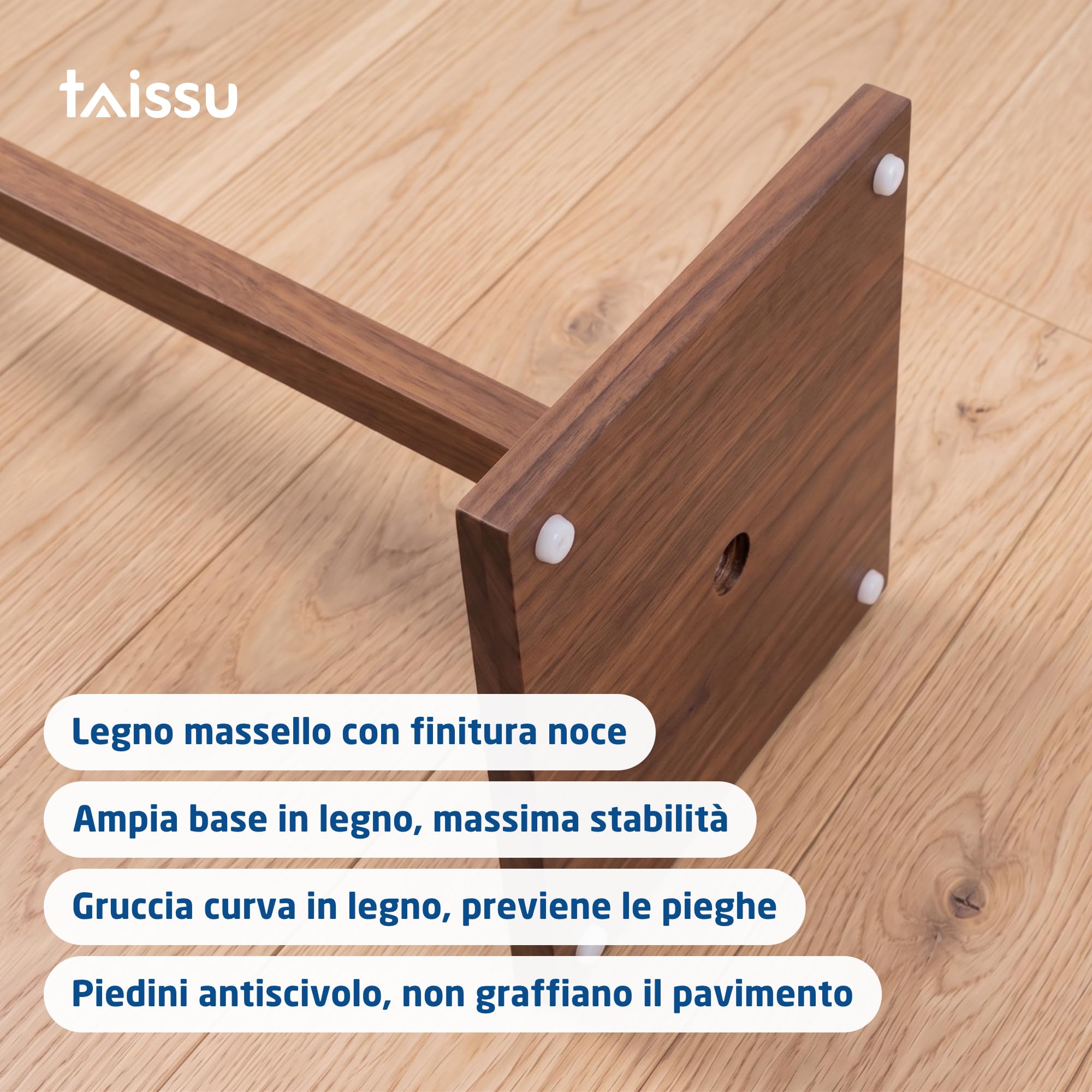 Servo Muto Mod. VAREN - Finitura Cromo e Legno - Con Appendiabiti Superiore e Barra per Pantaloni - 47 x 35 x 111 cm - Acciaio Inossidabile e Legno - Appendiabiti per Camera da Letto