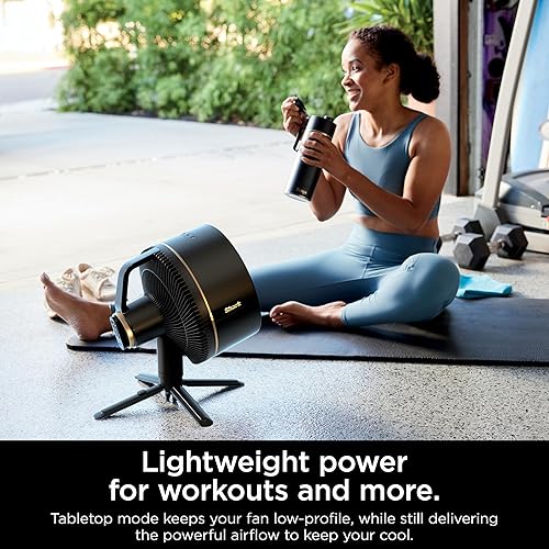 Miniatura 10 de Shark FlexBreeze - Pedestal y mesa, para interior y exterior, portátil, ventilador oscilante con control remoto, silencioso, potente, con cable e