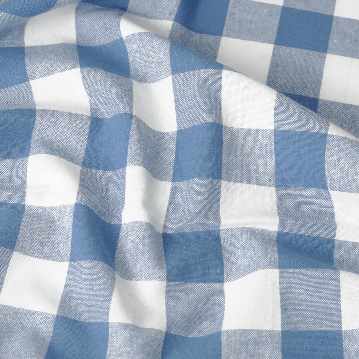 57” Width Checkered Gingham Fabric By The Yard, Plaid Fabric, for Sewing, Quilting, and Decor, DIY for Tablecloths, Curtains and Dresses, (Baby Blue, 108in)