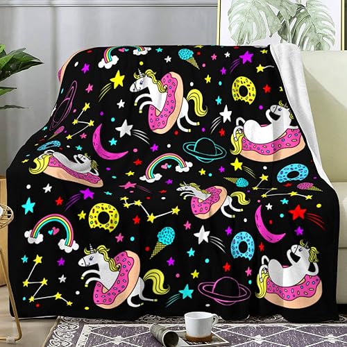 Manta de unicornio mullida, suave, ligera y acogedora ropa de cama para regalos, 50 x 40 pulgadas