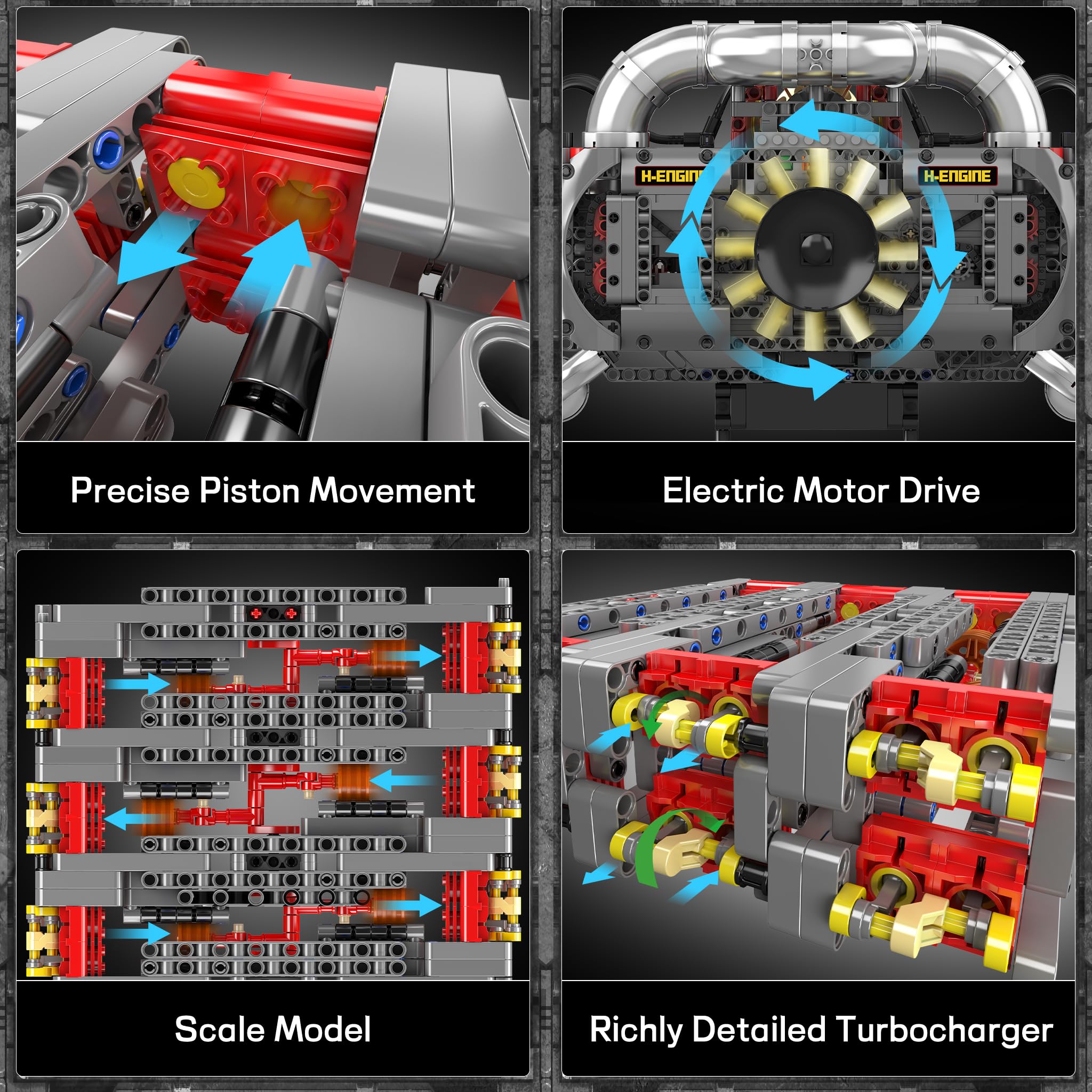 Amazon.com: Mould King 10181 Boxer Engine Model Kit that Runs