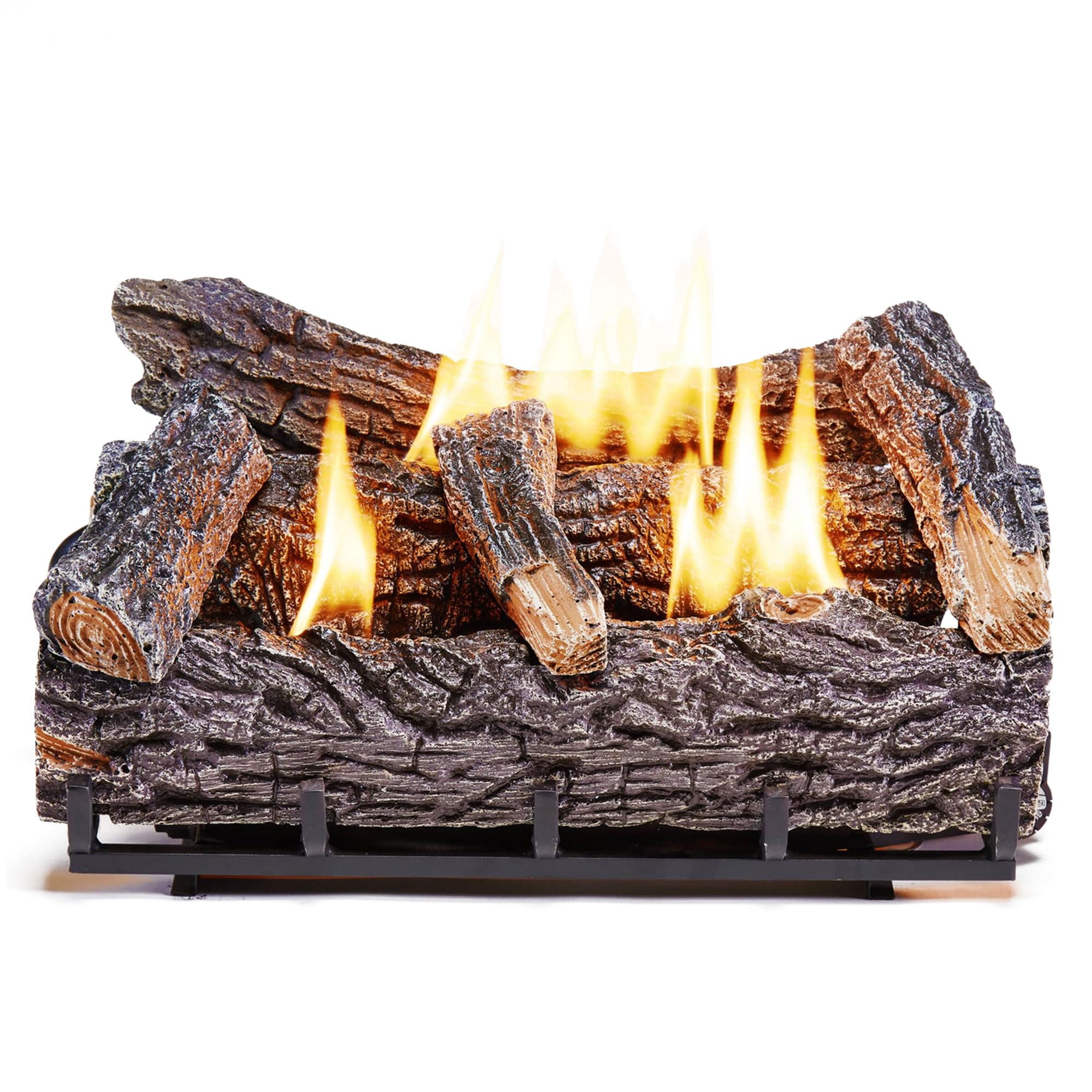 Duluth Forge DLS-L22T Propane Gas Ventless Fireplace Logs Set with Thermostat, Use with Liquid Propane, 32000 BTU, Heats up to 1100 Sq. Ft, Winter Oak, 22 Inches