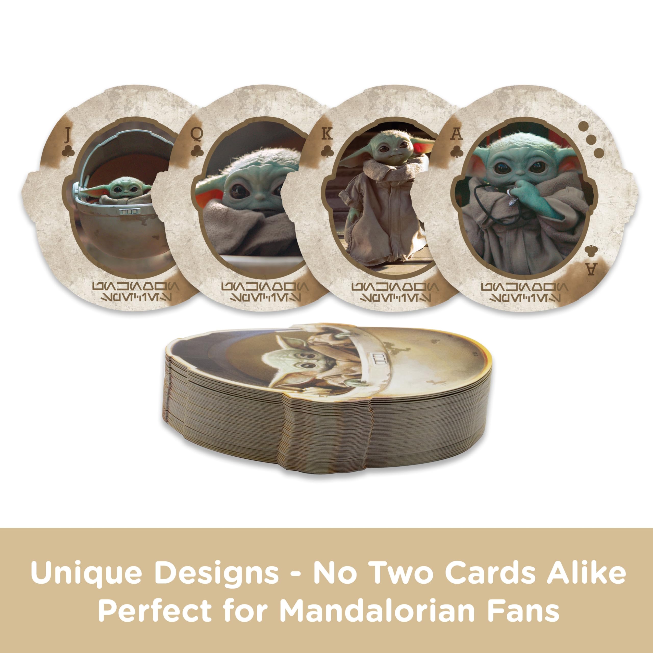 Aquarius Star Wars Playing Cards - The Mandalorian 'Baby Yoda' The Child Shaped Deck of Cards for Your Favorite Card Games - Officially Licensed Star Wars Merchandise & Collectibles