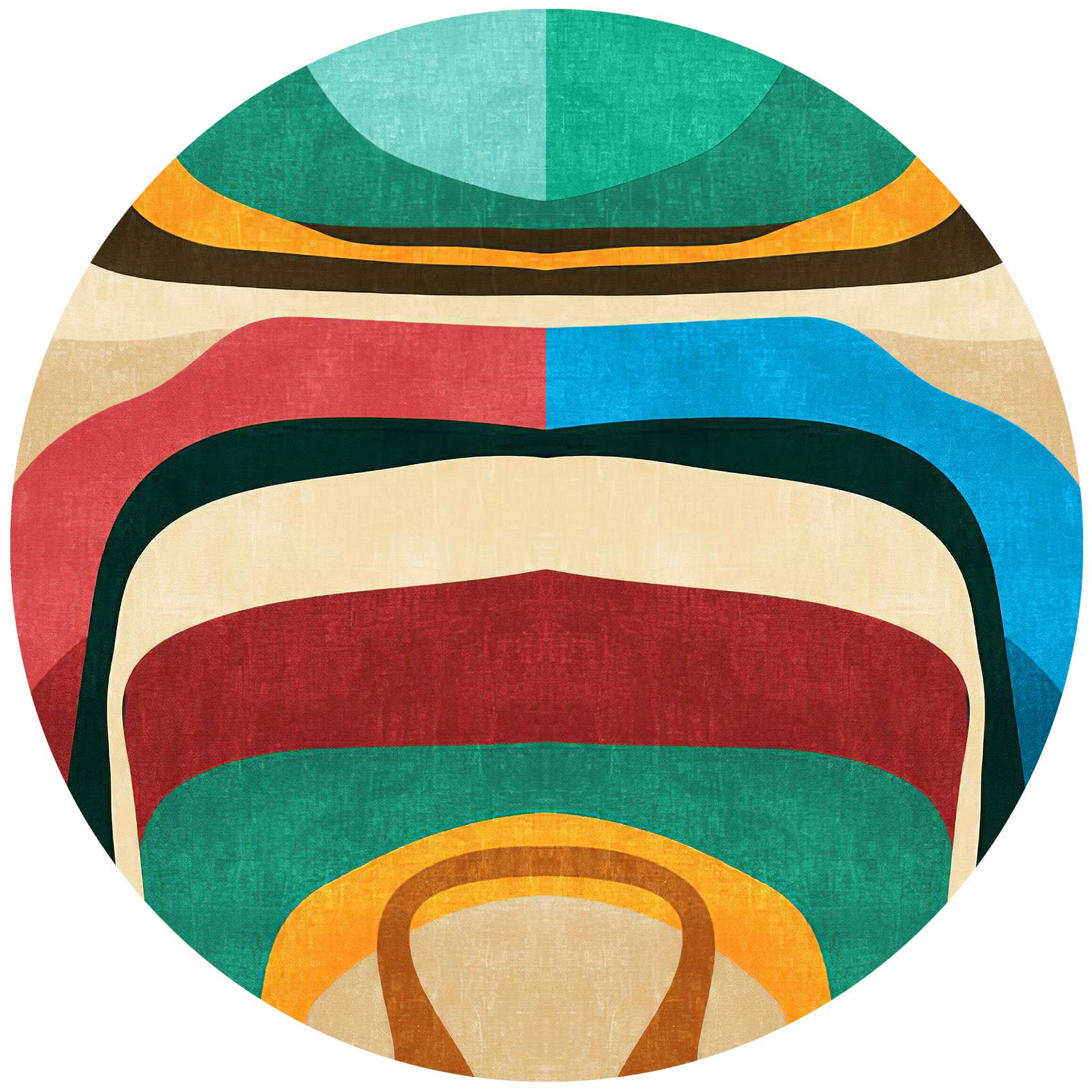 Tappeto Rotondo Cameretta Bambini - Motivo Leone In Finto Cashmere | Ø 160 Cm, Arancione - Foto 9