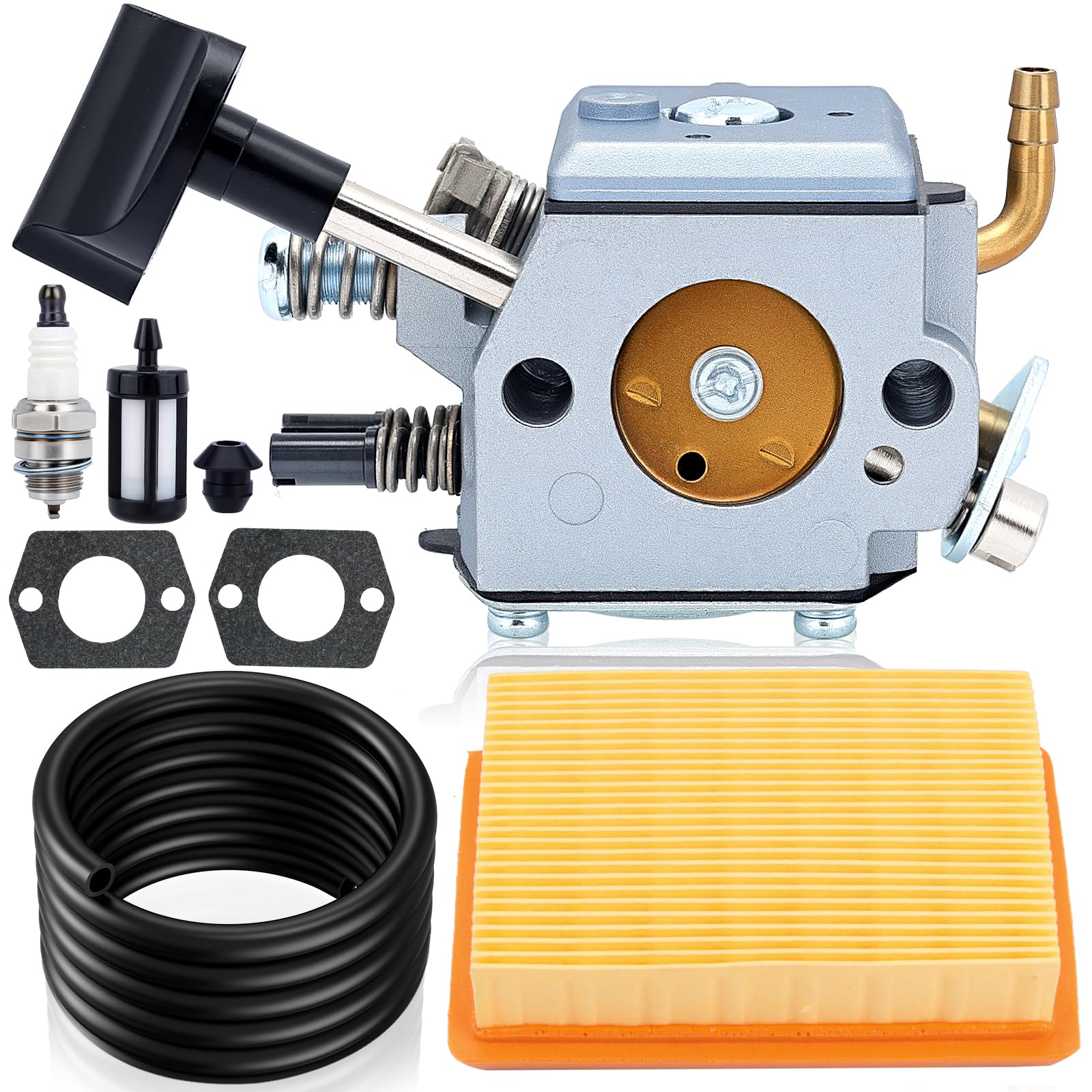 Dalom BR420 Kit de carburador con Herramienta de Limpieza de Filtro de Aire para Stihl SR320 SR340 SR380 SR400 SR420 BR320 BR340 BR380 BR400 BR420 soplador de Mochila