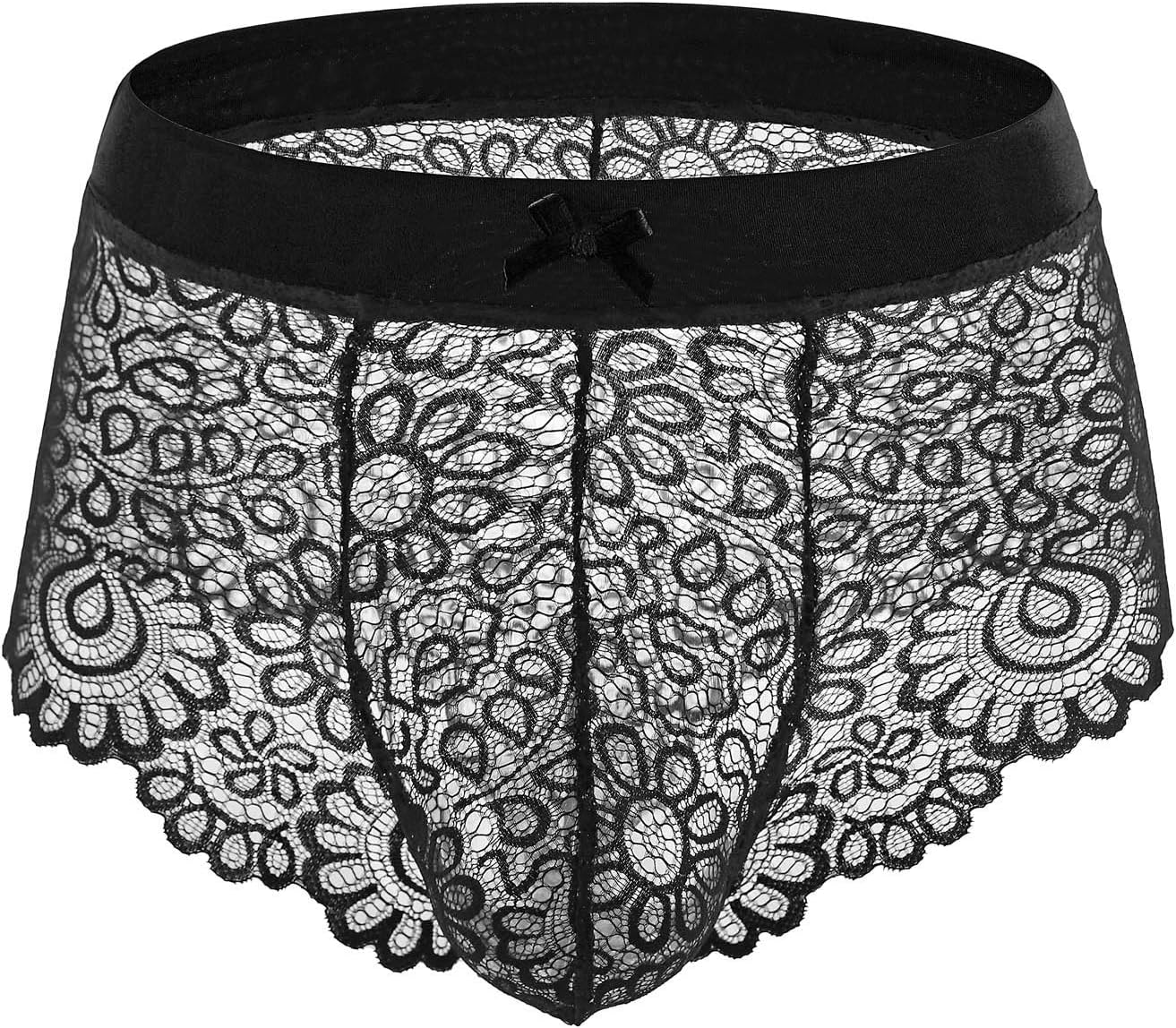 YiZYiF Men's Feminine Panties Silky Satin