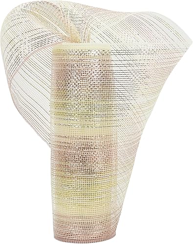 Miniatura 3 de MEEDEE Cinta de malla decorativa metálica de oro, plata y oro rosa Ombré de 10 pulgadas para manualidades navideñas, cinta de malla decorativa para