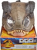 Vista 6 de Mattel Jurassic World Dominion Chomp N Roar Máscara de Dinosaurio Tiranosaurio Rex con Movimiento y Sonidos, Juguete de Rol T Rex