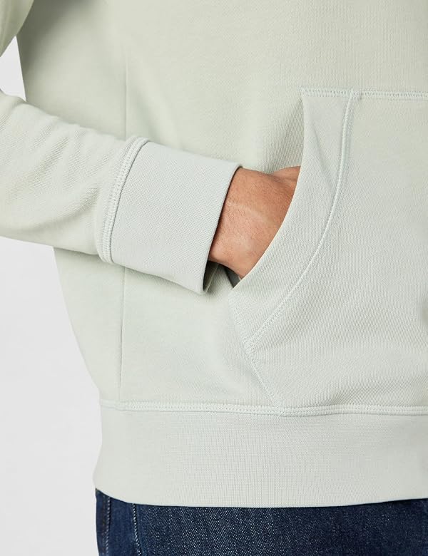 BOSS, Patch Logo French Terry Pullover Hooded Cotton Sweatshirt, puritan grey, M by BOSS - Image 5