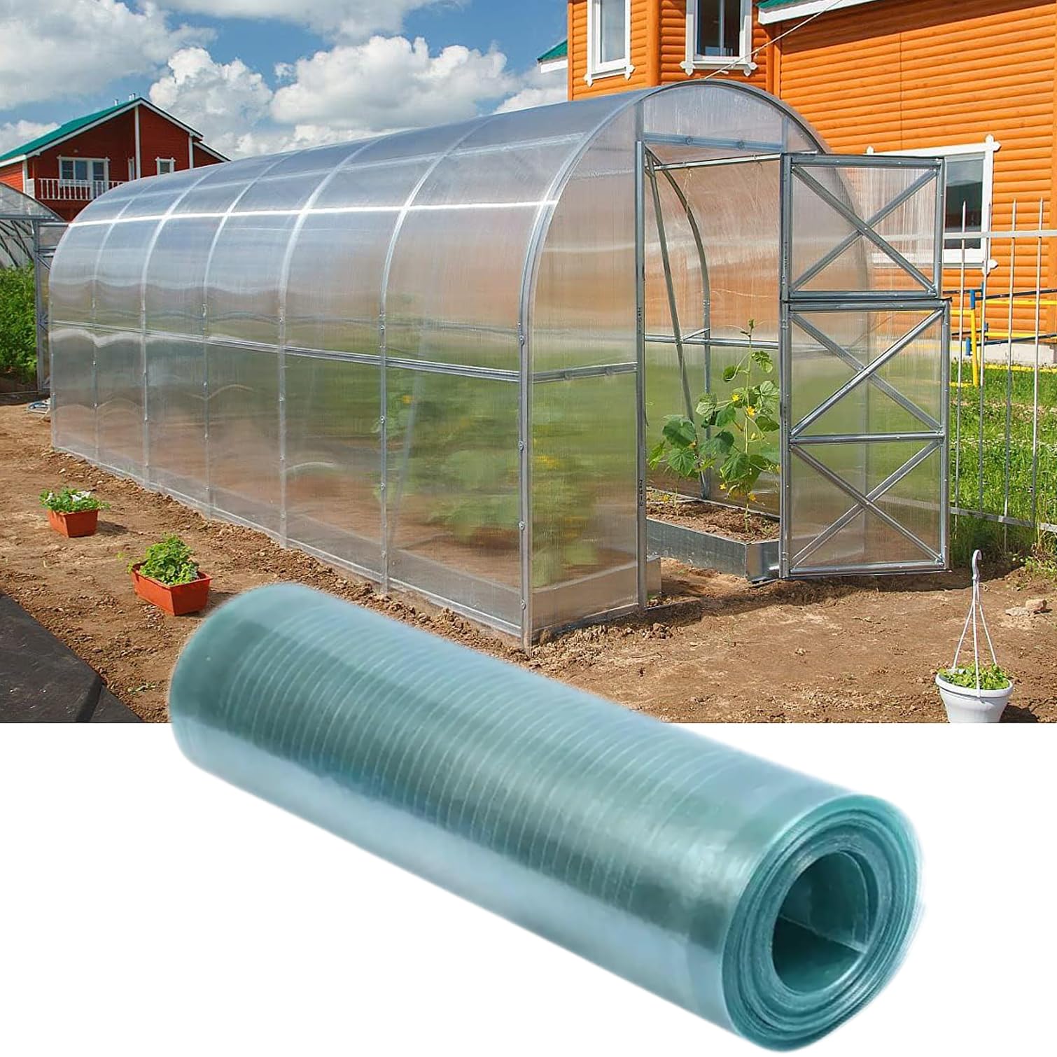 Hoja de Policarbonato para Techos,Placa de Invernadero Transparente,Panel de Fibra de Vidrio 0,8mm,Cubiertas de Techo Aislamiento a Prueba de Lluvia,para Jardín Al Aire Libre (0.8x4m)