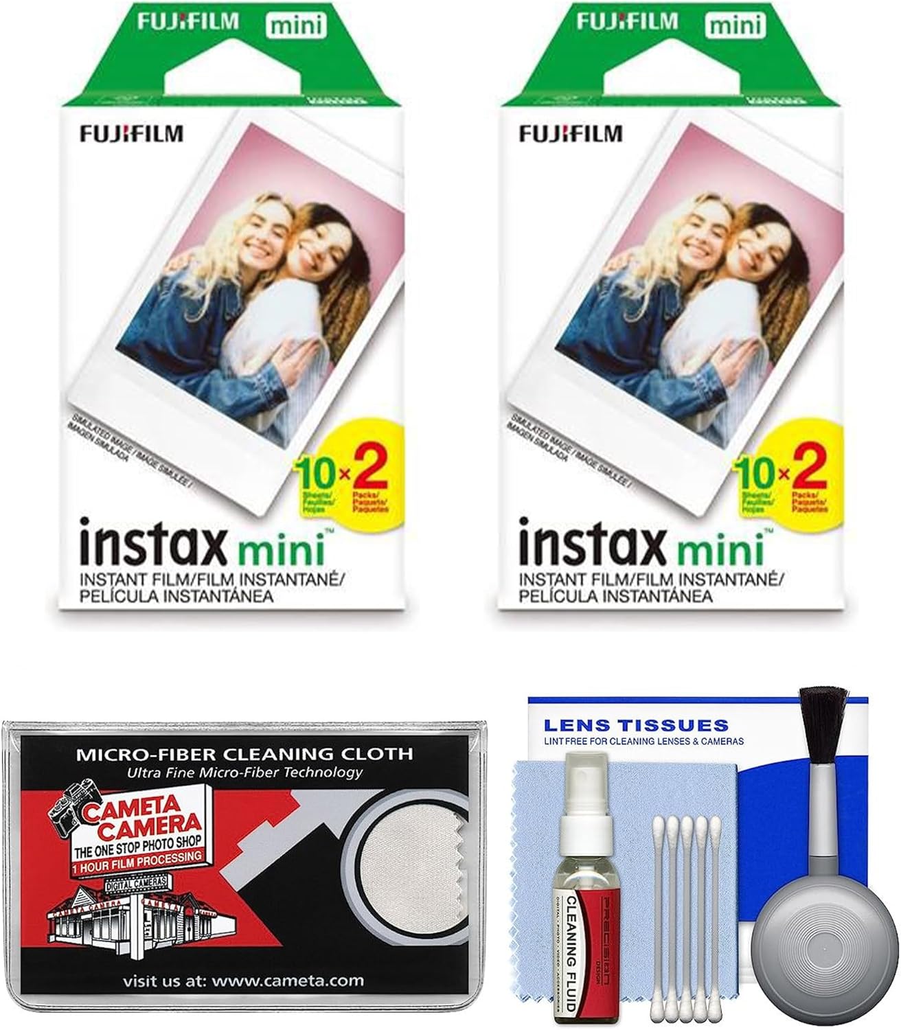 Essentials Bundle for Fujifilm Instax Mini 8, Mini 9, Mini 11, Mini 70 & Mini 90 Instant Film Camera with 40 Twin Color Prints + Accessory Kit