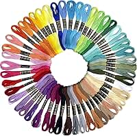 Kit 100 Linhas para Bordado Ponto cruz 100 Cores Variadas 8 Metros por Meada, Textura Macia Cores Vivas e cores solidas