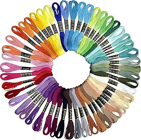 Kit 100 Linhas para Bordado Ponto cruz 100 Cores Variadas 8 Metros por Meada, Textura Macia Cores Vivas e cores solidas
