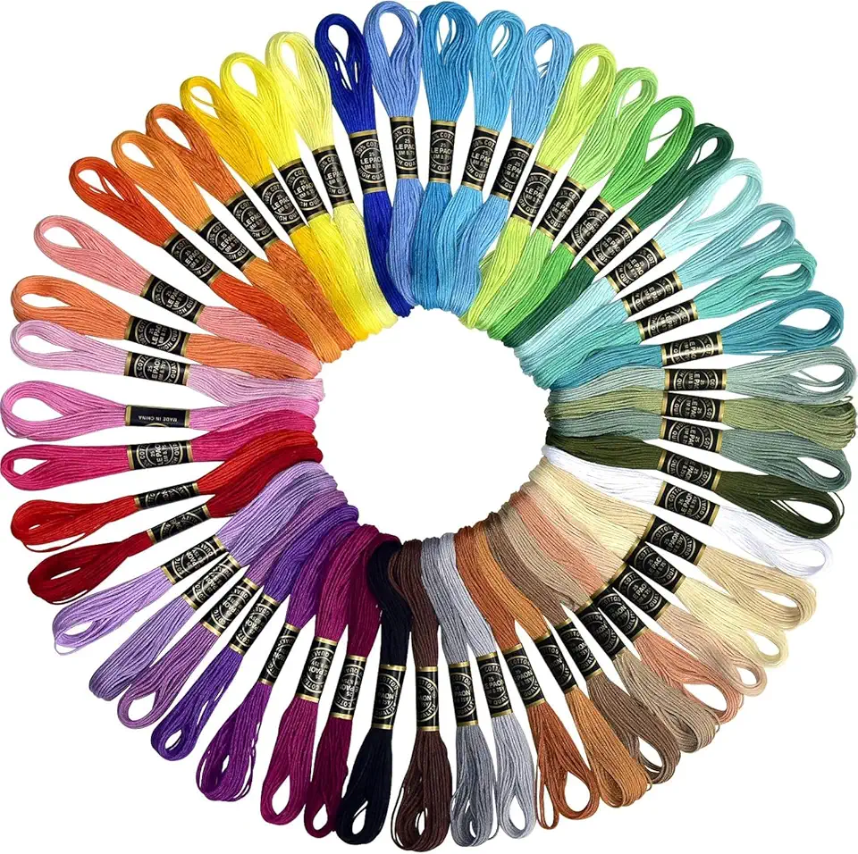 Kit 100 Linhas para Bordado Ponto cruz 100 Cores Variadas 8 Metros por Meada, Textura Macia Cores Vivas e cores solidas