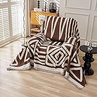 Vista 55 de VClife - Funda para sofá de 3-4 plazas, de felpilla, moderna, antideslizante, gruesa, multiusos, protectora, con borlas, patrón geométrico, 0 a Boho