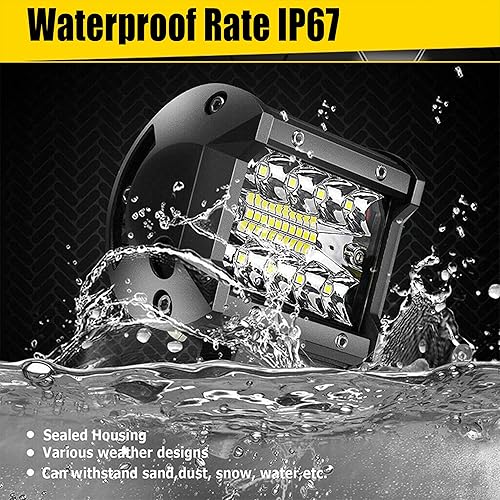 Miniatura 5 de Vainas LED 20 unidades de 60 W, luces de punto LED de 12000 lm, luz cúbica de triple fila, luces de inundación para conducción todoterreno, para