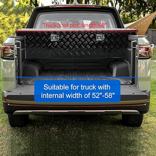 Miniatura 7 de confote Caja de herramientas chapada en aluminio resistente de 60 pulgadas, caja de herramientas para camioneta, caja de herramientas para caravana,