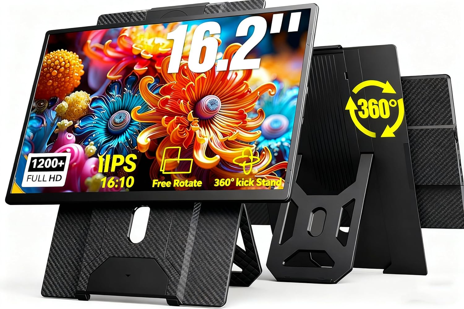 14'' Dual Laptop Screen Extender, 1080P FHD Laptop Extended Monitor Portable with Speaker, Plug-Play Second Monitor for 13-16'' Laptops, Work with Mac, Window, Chrome