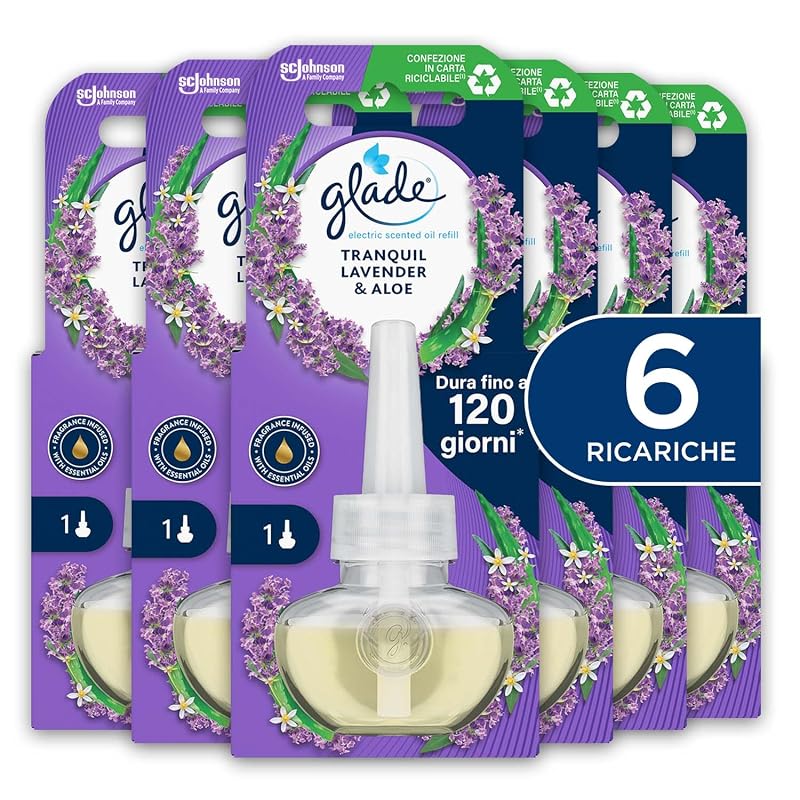 Glade ricariche lavanda & aloe, 6 pezzi — 120 giorni l’una a bassa intensità