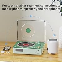 Vista 4 de Portable CD Player Boombox with Bluetooth, 40mm Speakers, LCD Display, USB Port, SD Card Slot