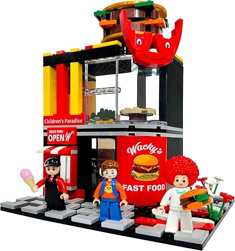 General Jim's Wacky Burger Modular Fast Food Hamburguesa Conjunto Restaurante Bloques de Construcción Juego de Ladrillos