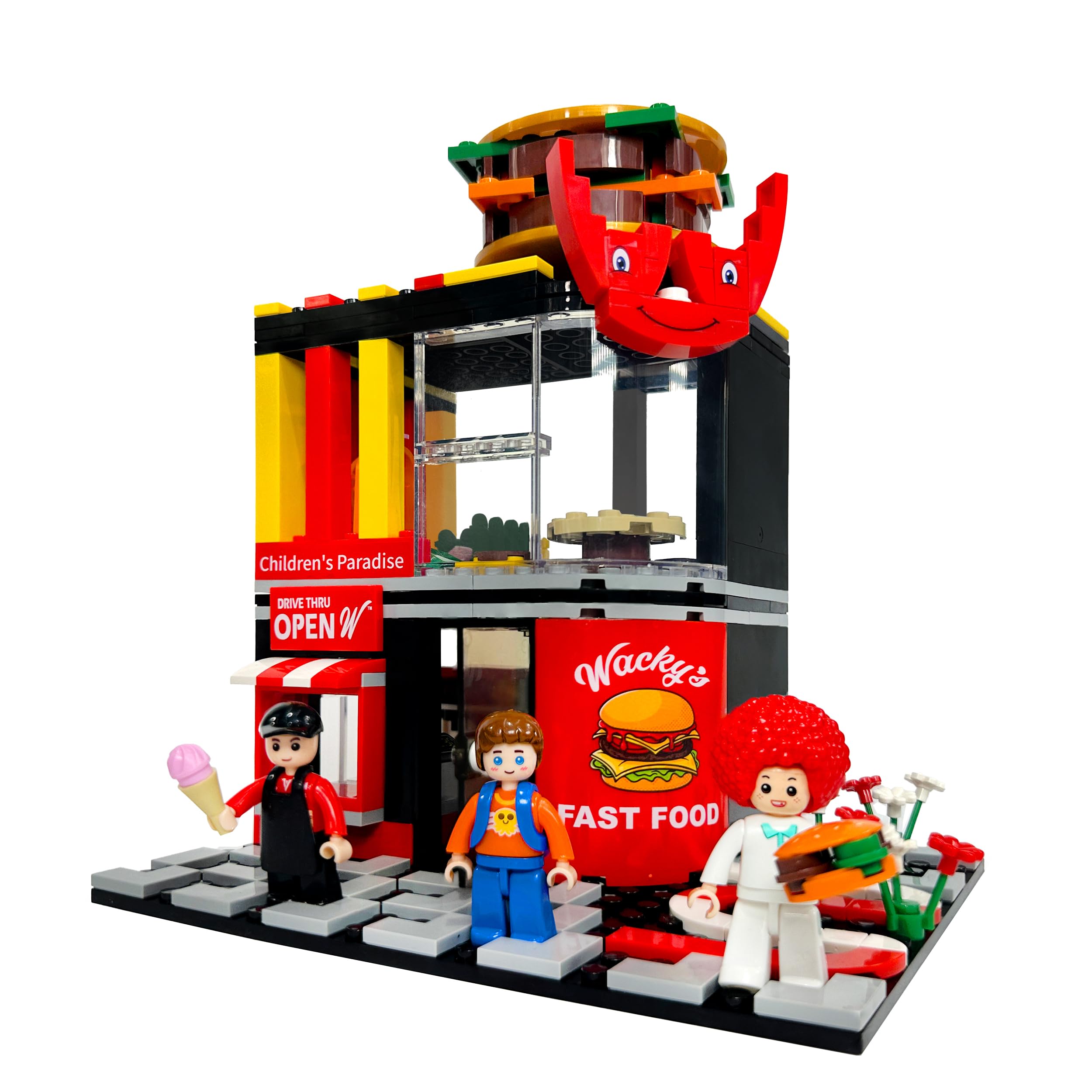 General Jim's Wacky Burger Modular Fast Food Burger Joint Restaurant Building Blocks Bricks Set
