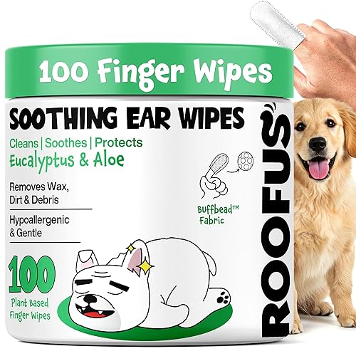 Dog Ear Cleaner Wipes 100 Counts - Vet-Recommended Pet Ear