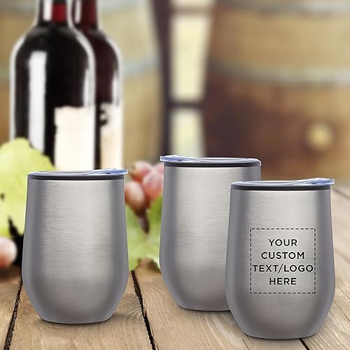 Miniatura 6 de Vasos de vino personalizados sin tallo, 12 onzas, juego de 12, paquete personalizado a granel, aislados, perfectos para vino, cócteles, otras