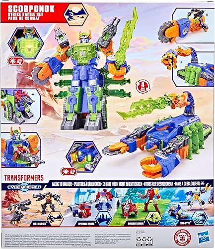 Miniatura 15 de Transformers CYBERWORLD - Juego de batalla Scorponok Strike, juego de figuras de acción de conversión con luces y sonidos, juguetes robot para niños
