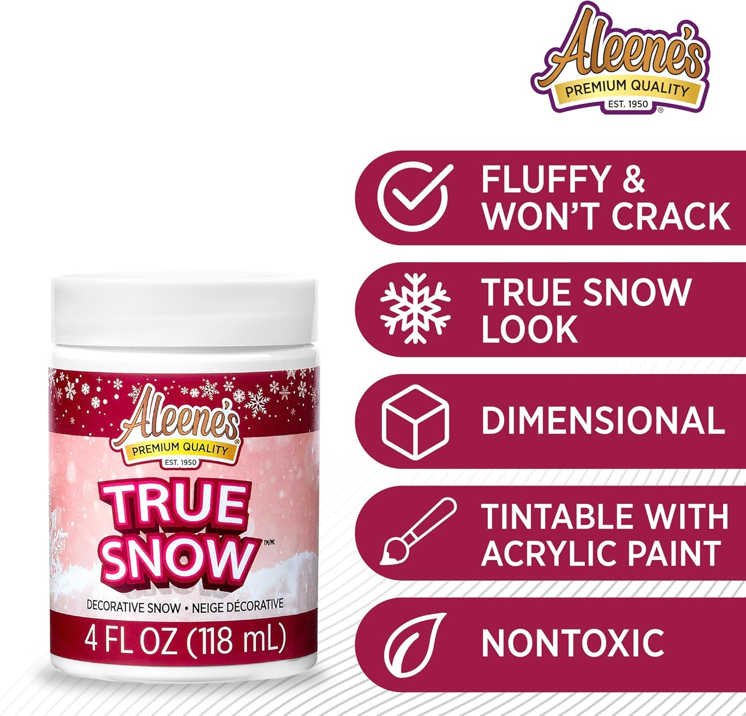 Aleene's True Snow 4oz Party Supplies, White