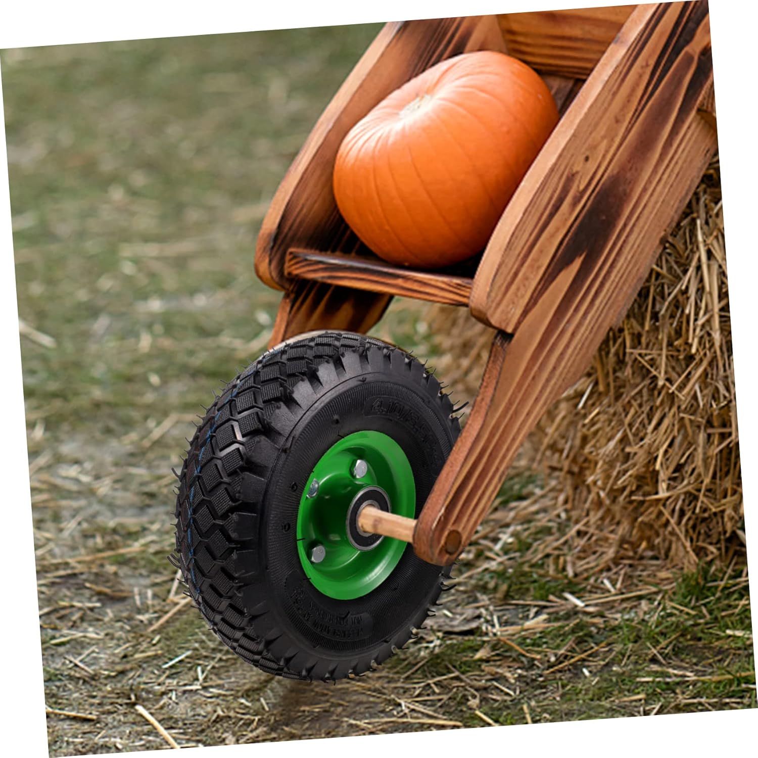 VICASKY 10-Inch Inflatable Rubber Tire for Garden Cart Mute Replacement Wheel Compatible Lawn Mowers Hand Trucks and Generators Flat-Free Design