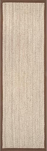 Miniatura 4 de nuLOOM Elijah Alfombra natural estilo rústico de pradera marina, 2 pies 6 pulgadas x 8 pies, color marrón