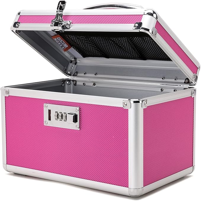 Combination Locking Medication Box with Portable Storage Case, 10.2''x 6.8''x 6.8