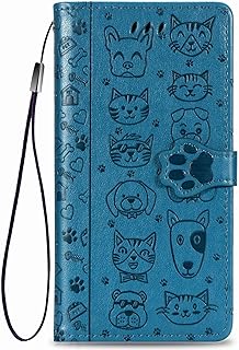 ZYZX iPhone 11 Cartoon Girl Wallet Case, Cat Dog Style Flip Phone Shell with Credit Cards Slot and Stand Shockproof Magnetic Protective Cover Case for iPhone 11 6.1