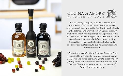 Miniatura 3 de Cucina & Amore Vinagre balsámico de Módena | Alta densidad, auténtico IGP italiano, glaseado de alimentos, reducción, aderezo para ensaladas,